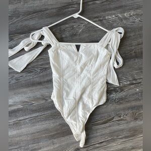 Free People Intimately White Lola Bodysuit Size S